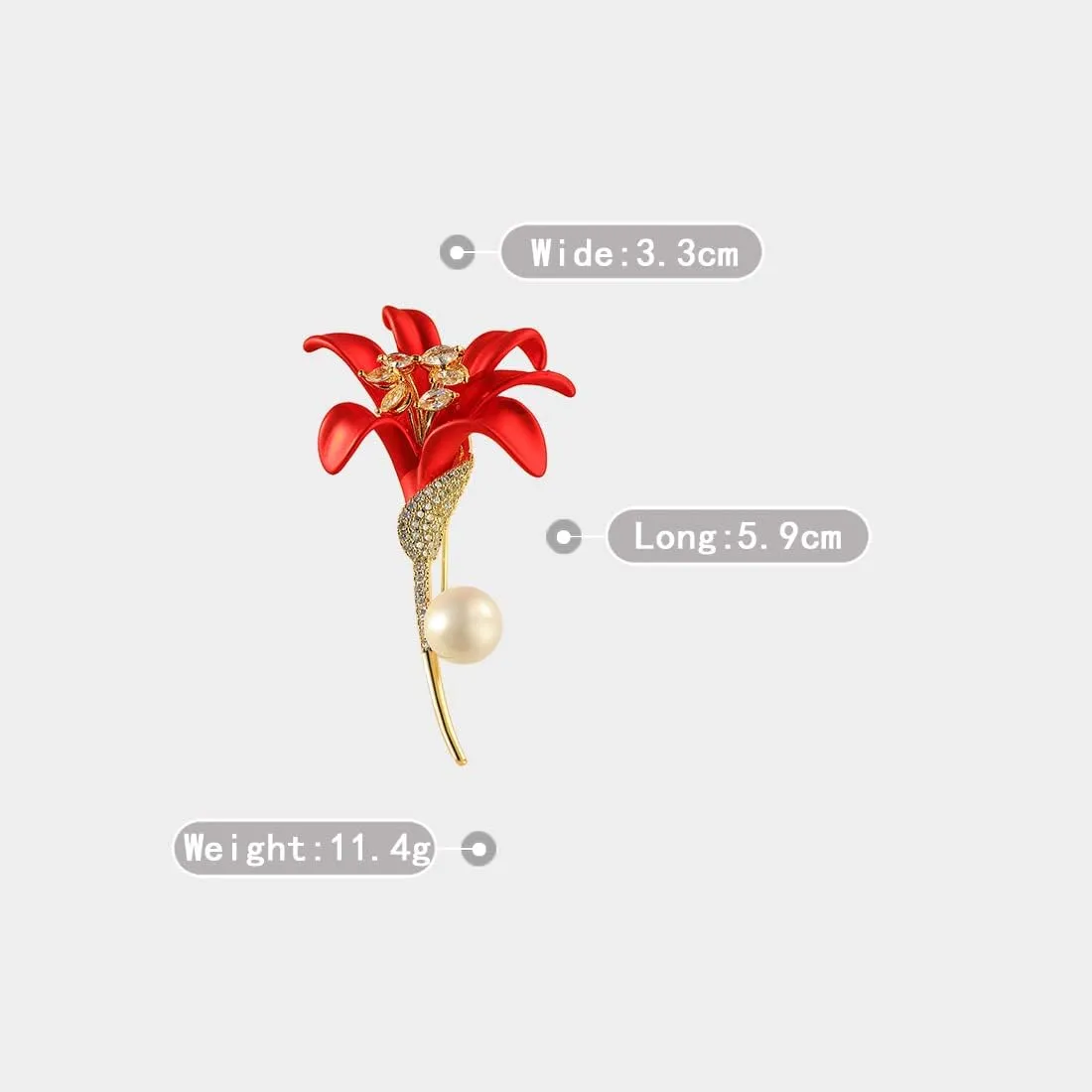 Red Rose Flower Brooches and Pins for Women Costume Jewelry Brooch Pins Broches Jewelry for Women Elegant Lady Pin