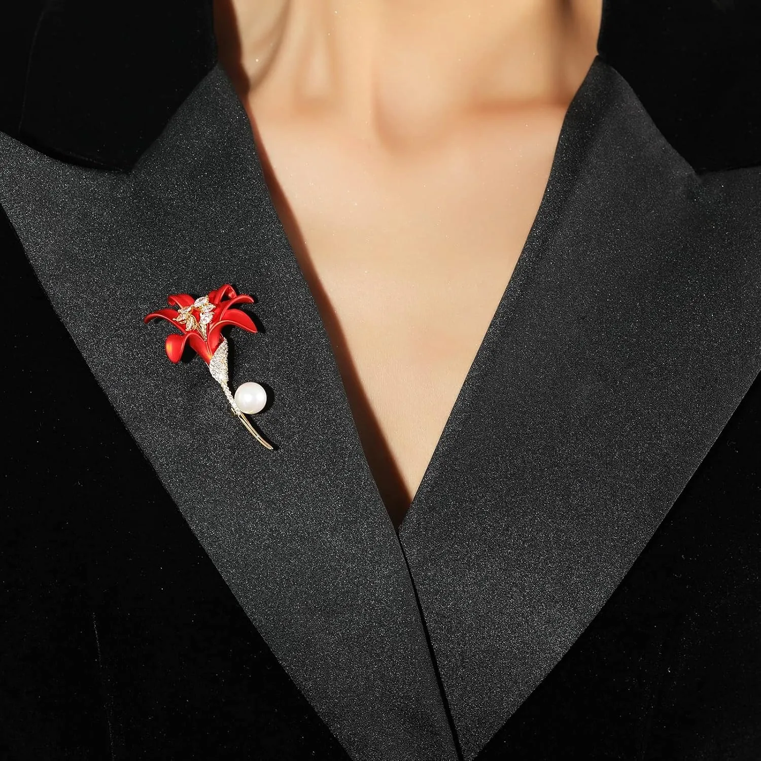 Red Rose Flower Brooches and Pins for Women Costume Jewelry Brooch Pins Broches Jewelry for Women Elegant Lady Pin