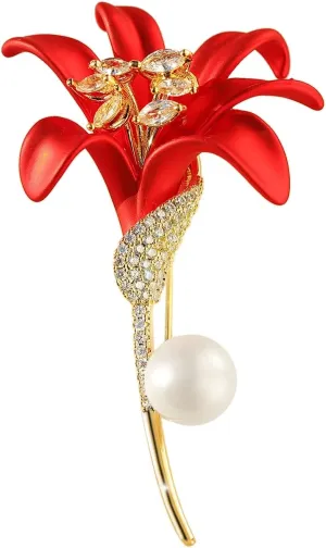 Red Rose Flower Brooches and Pins for Women Costume Jewelry Brooch Pins Broches Jewelry for Women Elegant Lady Pin