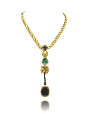 Regina Lion Palm Tree Pendant Necklace