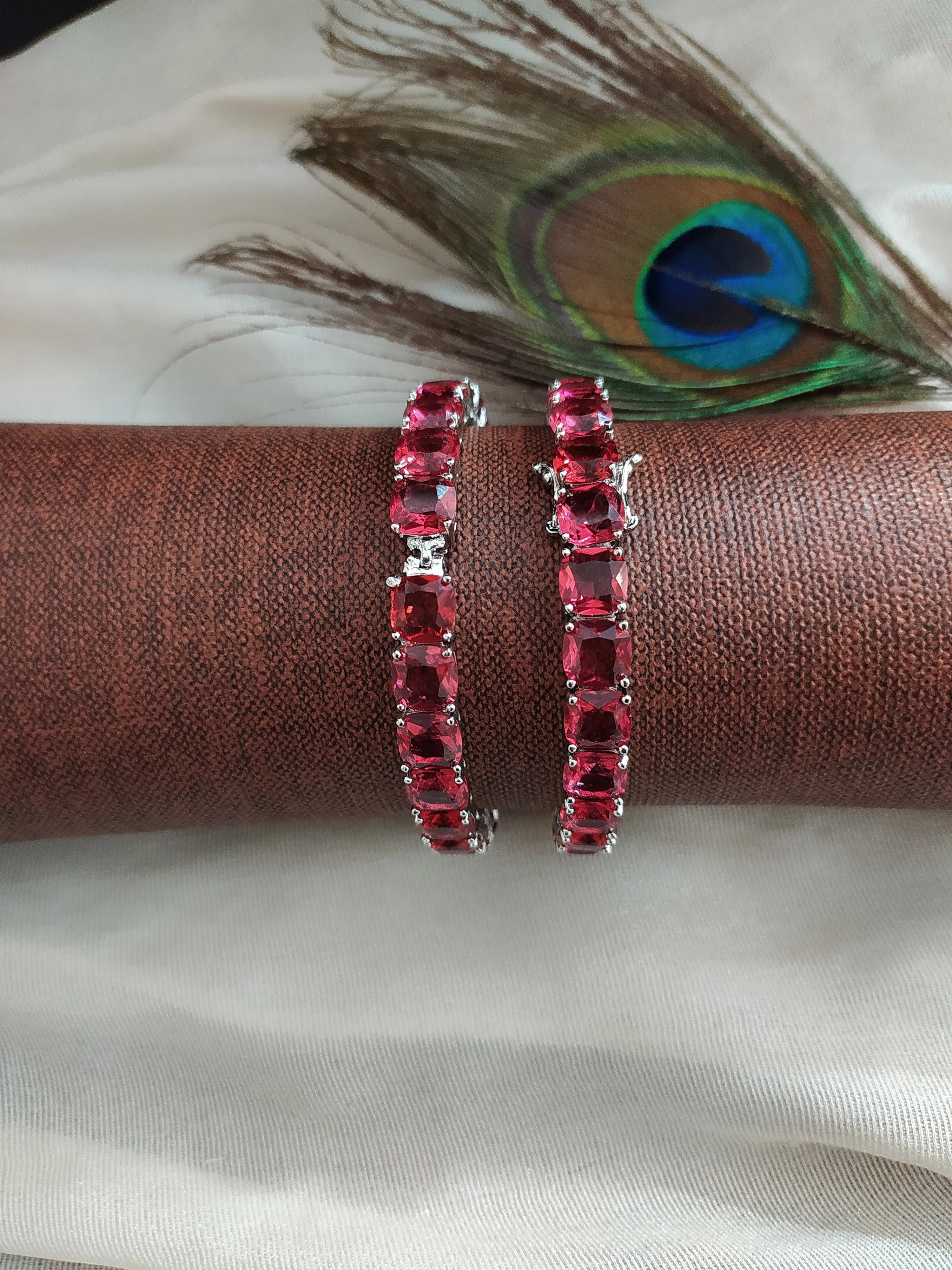 Rhodium Plated Stylish Openable Zircon Bangles