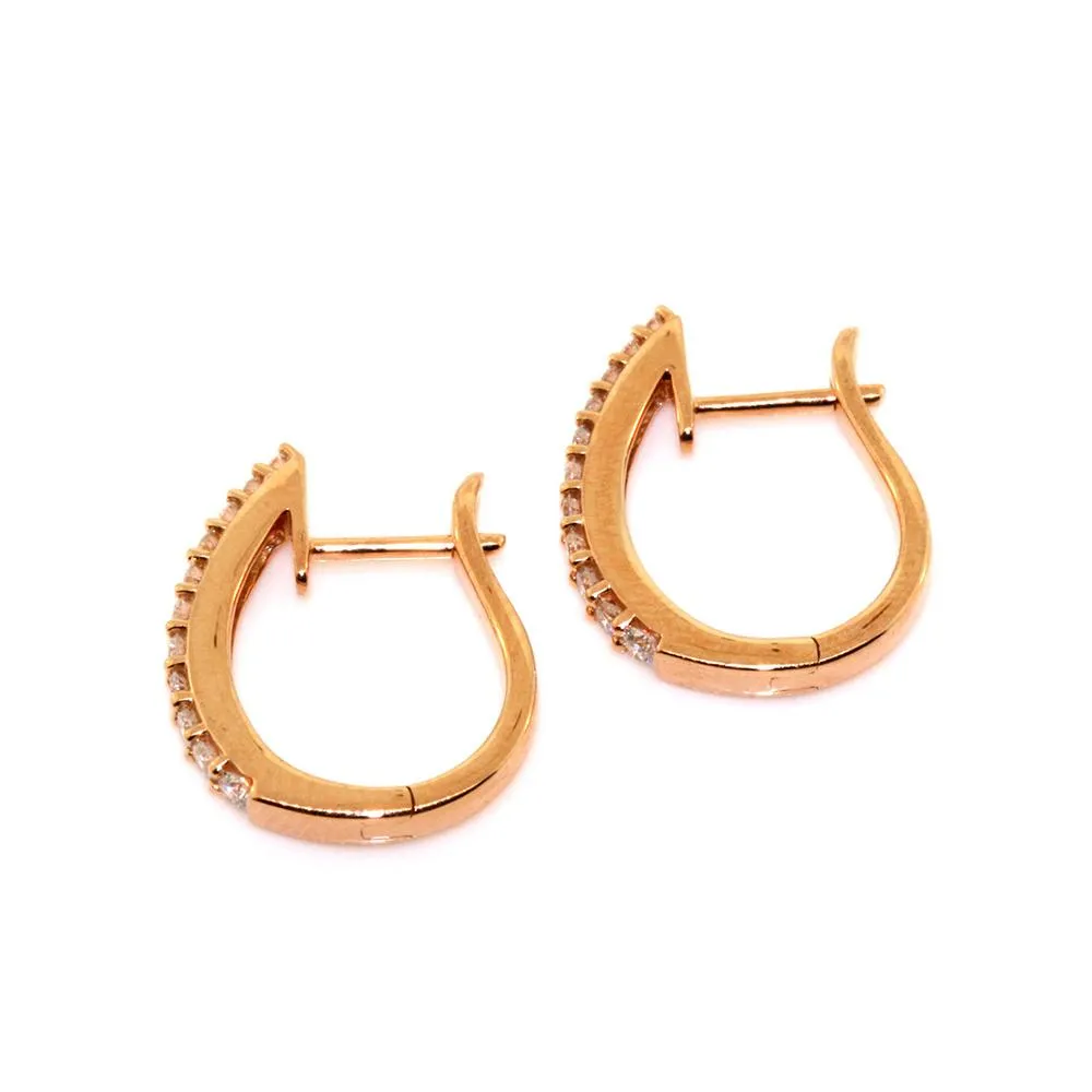 Rose Gold Diamond Hoops