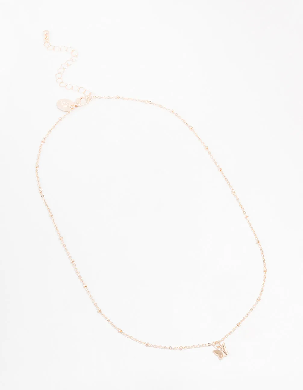 Rose Gold Mini Butterfly Pendant Necklace