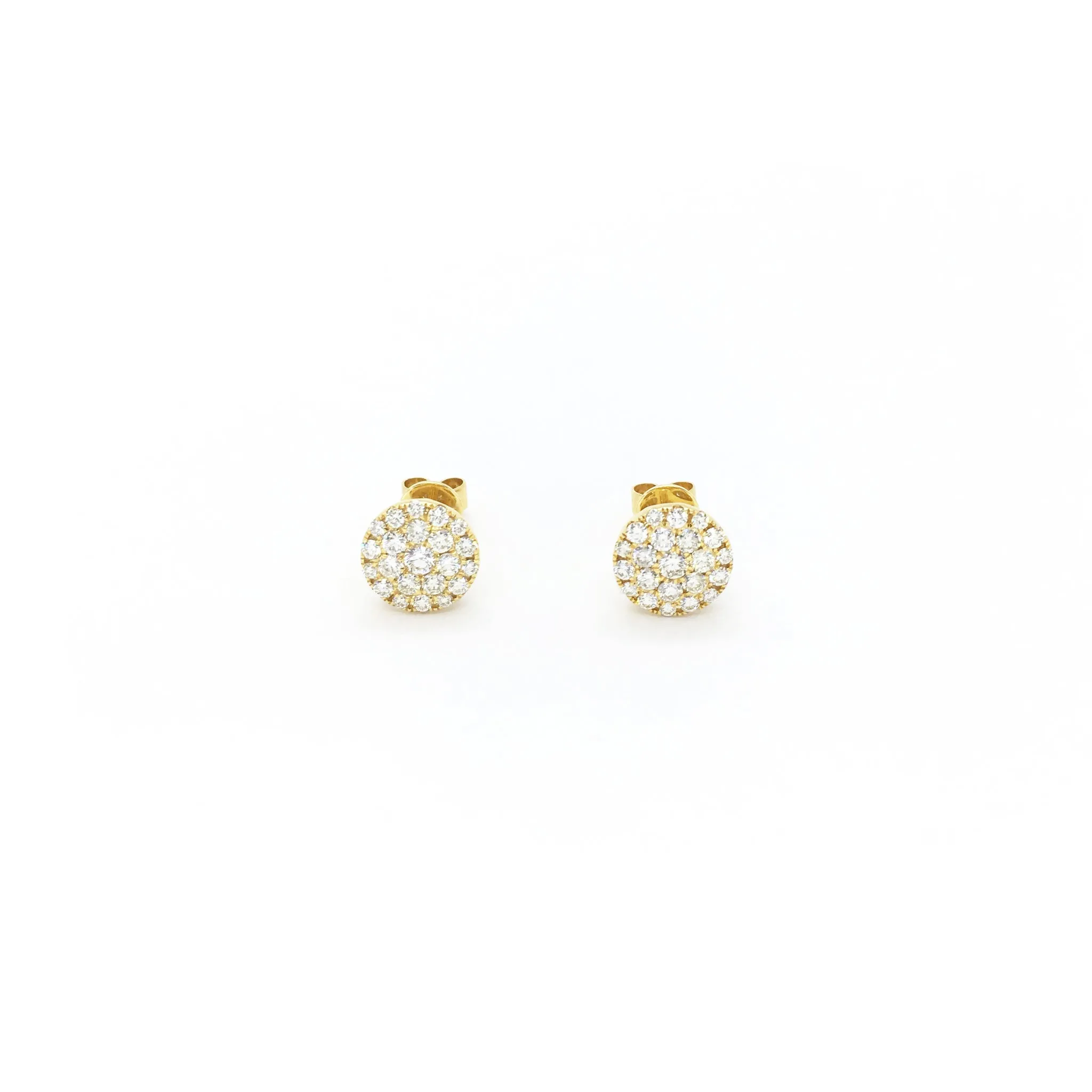 Round Diamond Cluster Stud Earrings (10K)