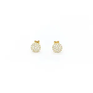 Round Diamond Cluster Stud Earrings (10K)