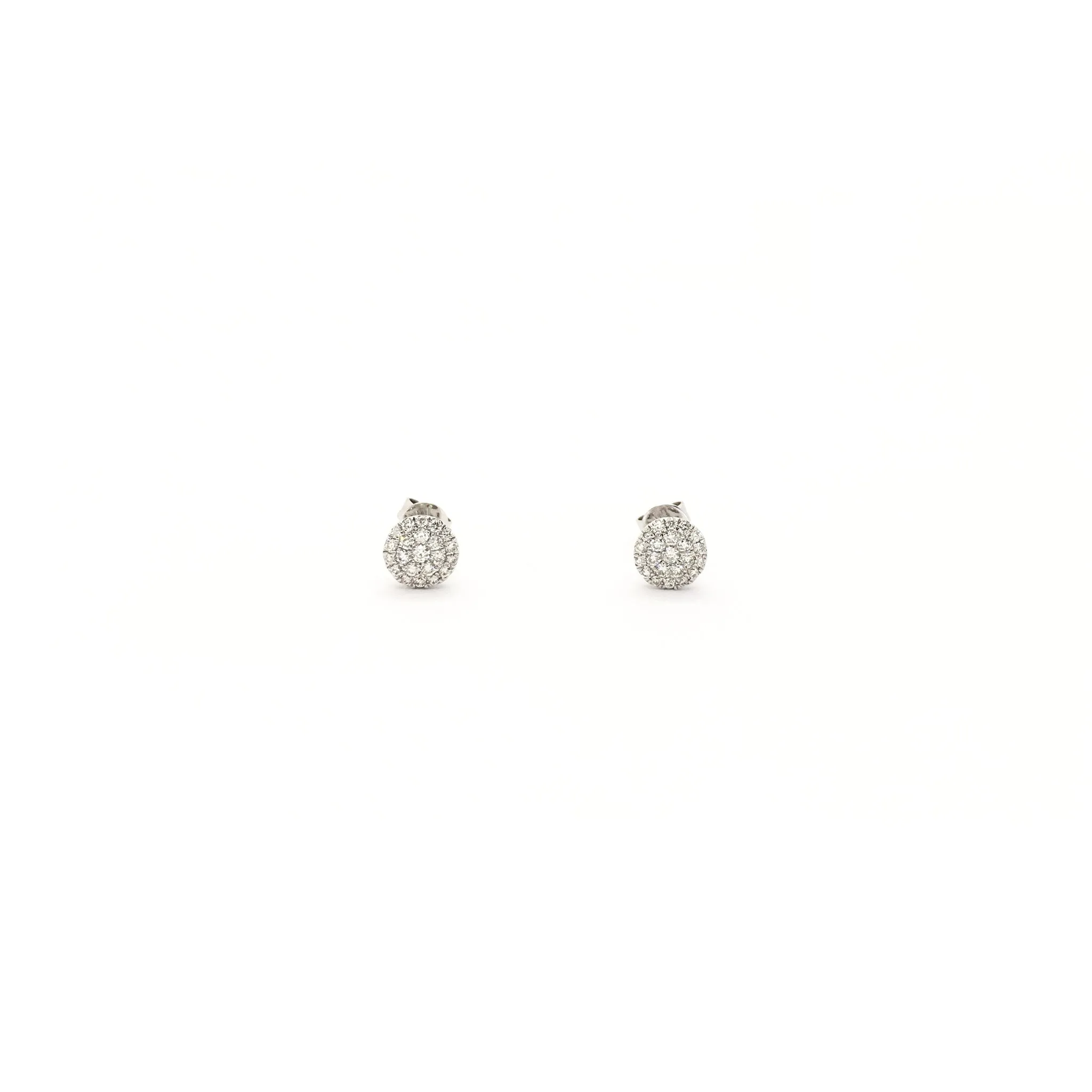 Round Diamond Cluster Stud Earrings (10K)