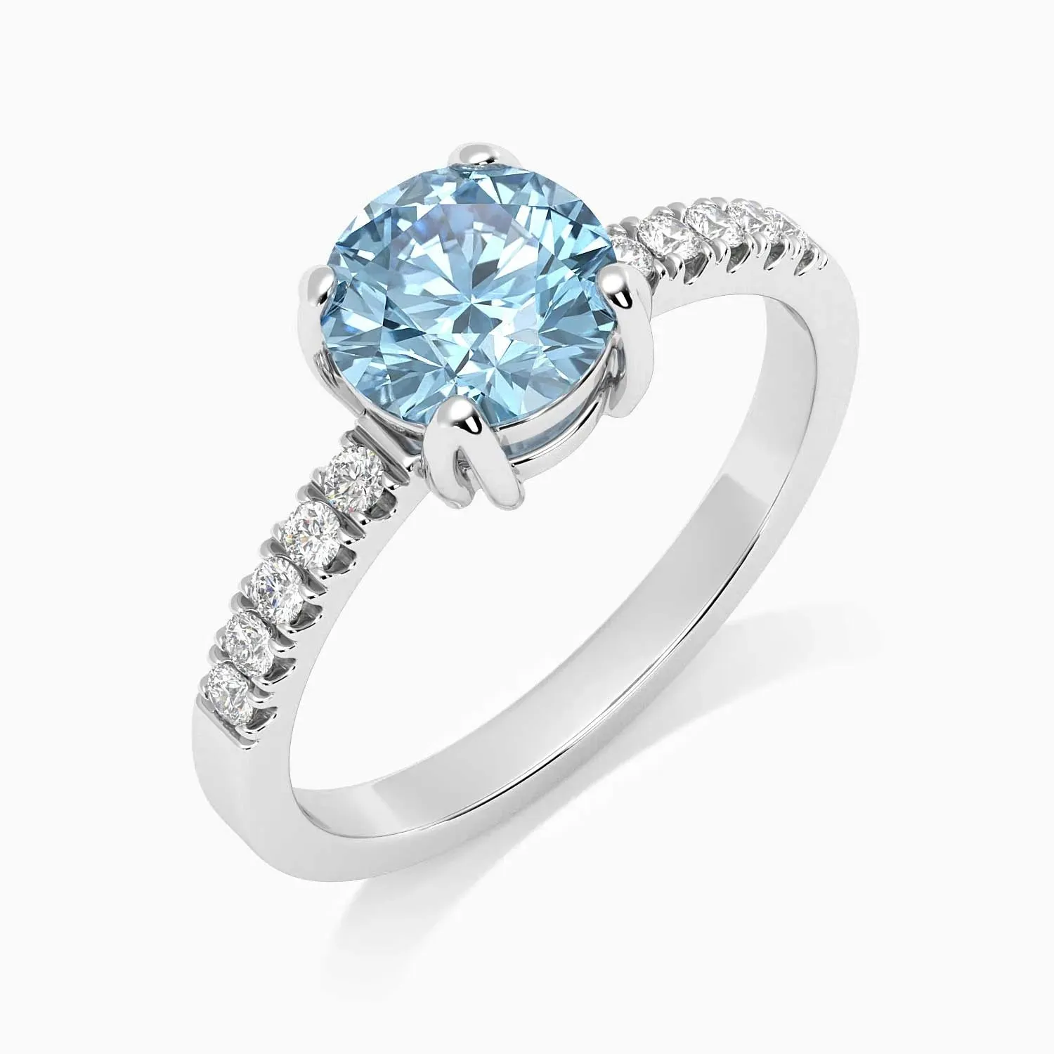 Round Shape Topaz Ring crafted in 925 Sterling Silver | Irosk Australia ®