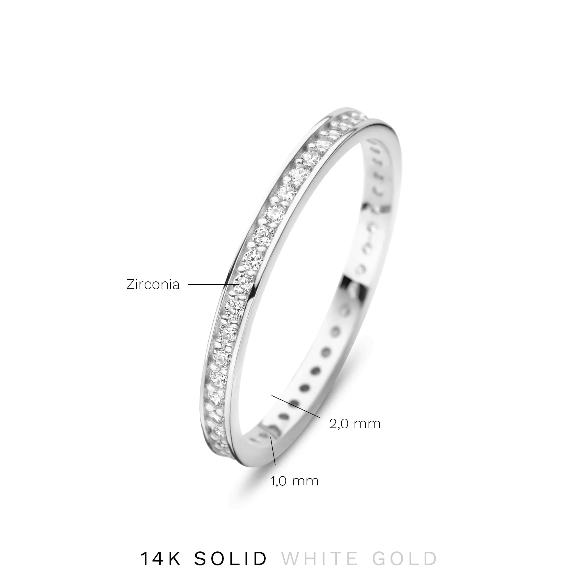 Saint Germain Merle 14 karat white gold ring with zirconia