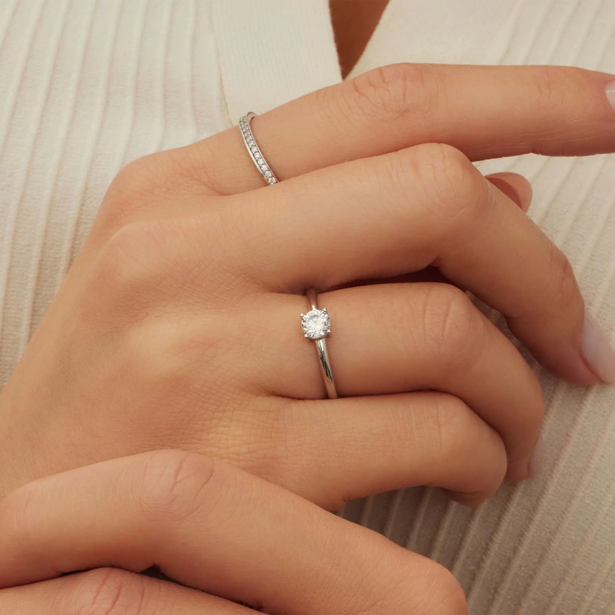 Saint Germain Merle 14 karat white gold ring with zirconia