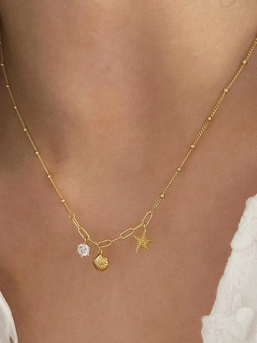 Seaside Charm 18K Gold Necklace