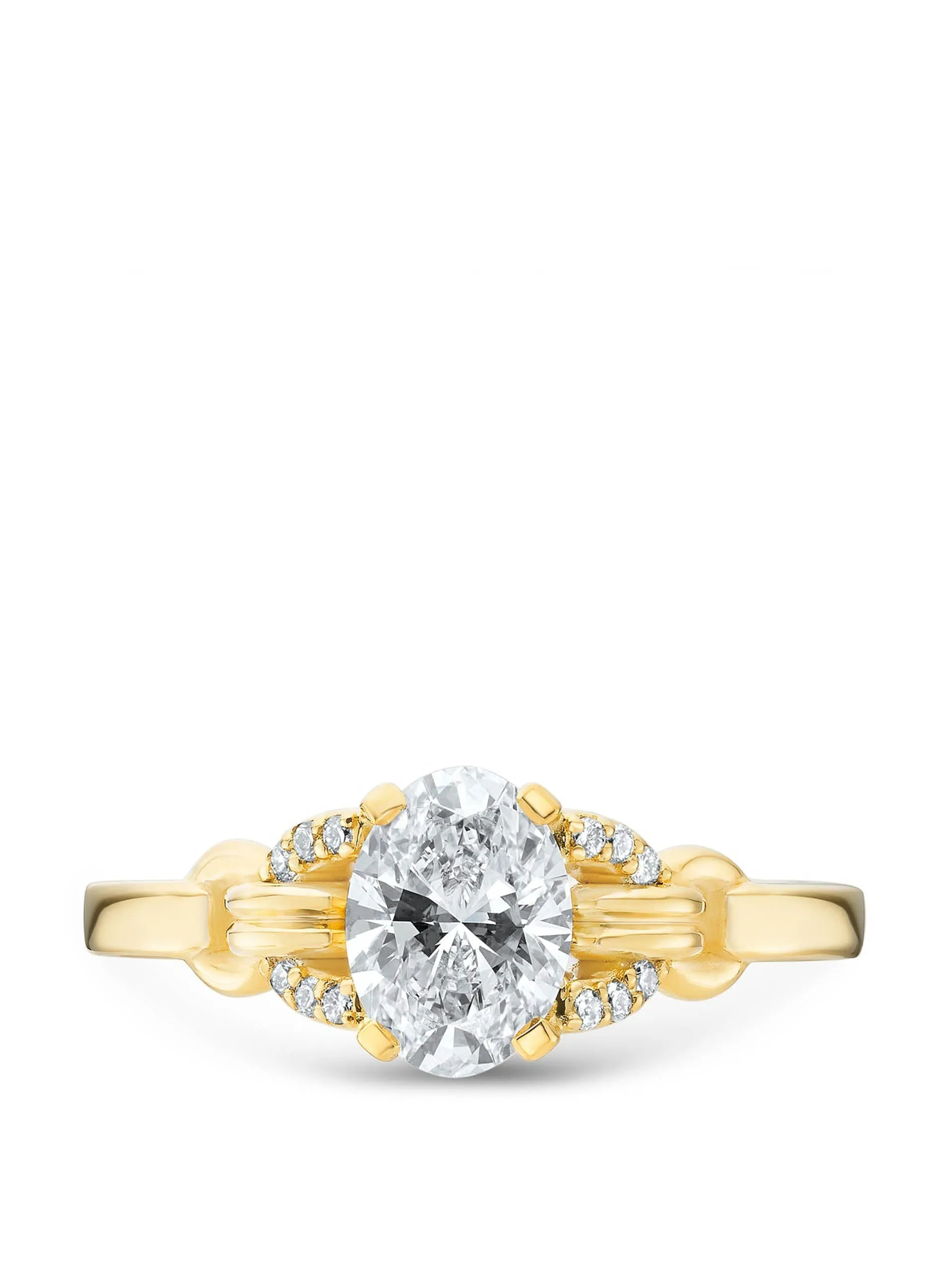 Signature oval cut buckle ring