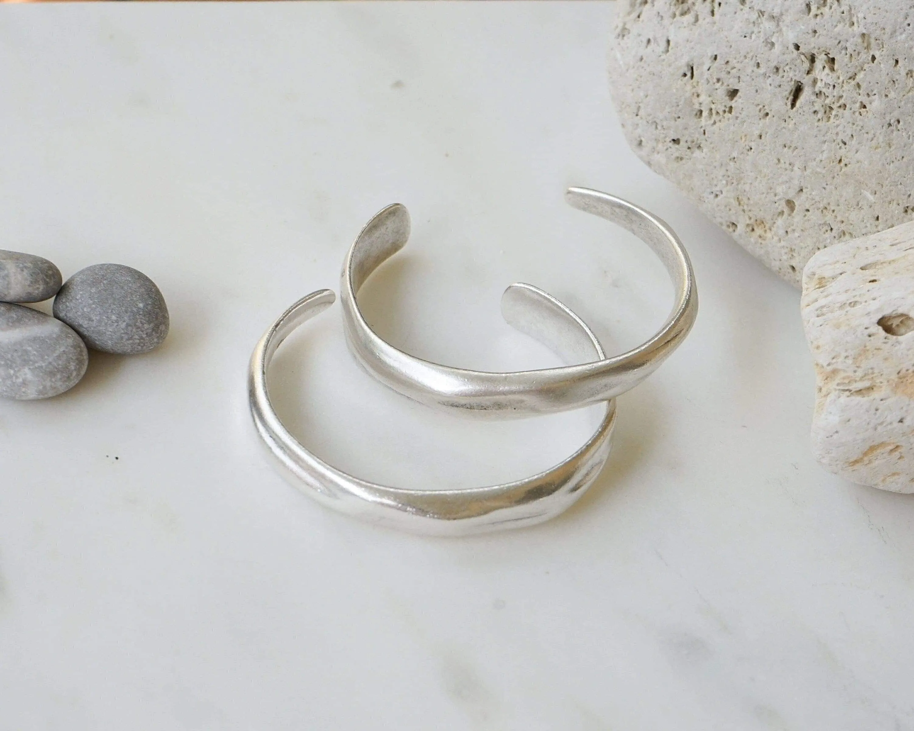 Silver Hammered Cuff