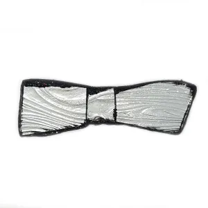 SILVER LONG BOW TIE BROOCH