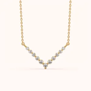 Sophisticated V-Shaped Diamond Necklace