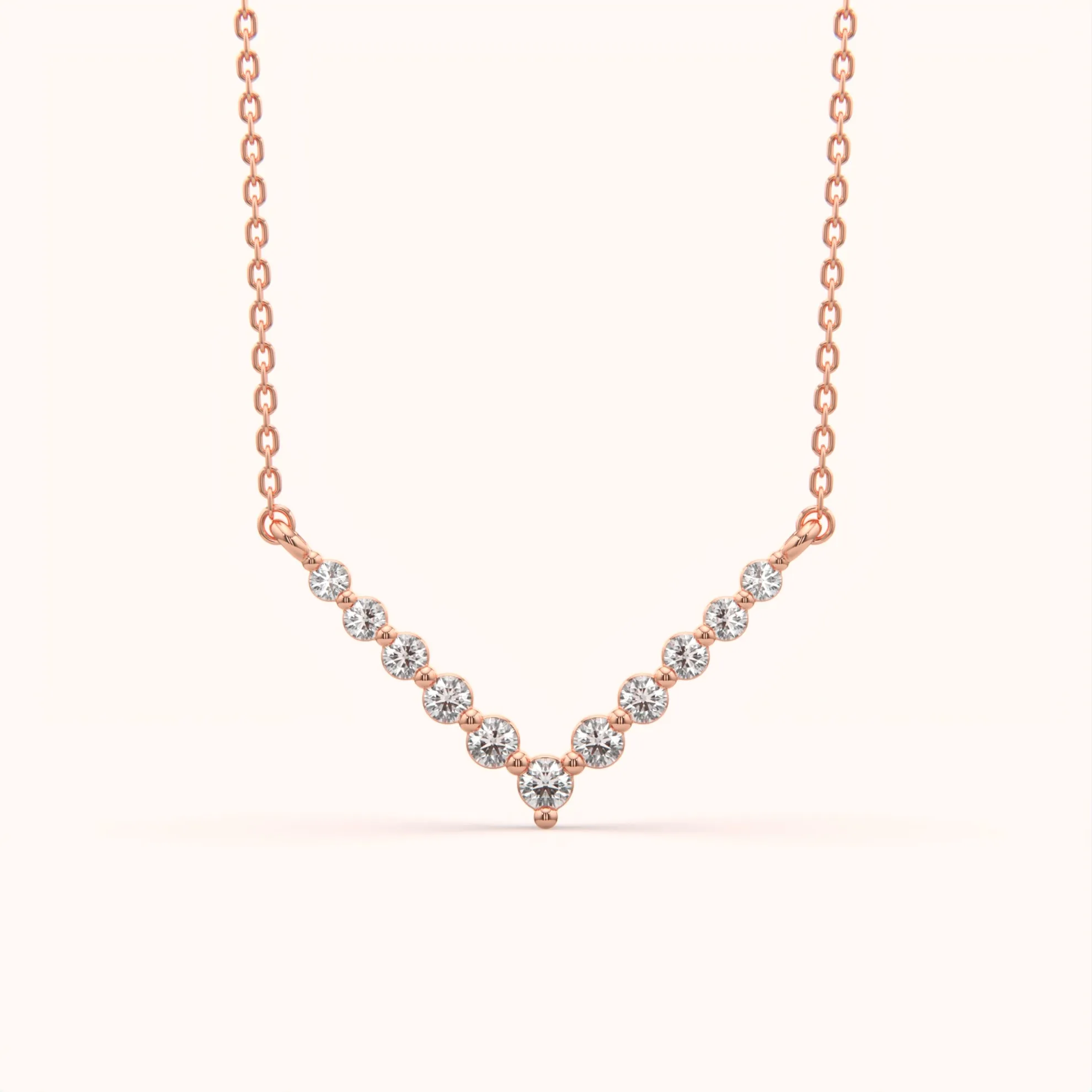 Sophisticated V-Shaped Diamond Necklace