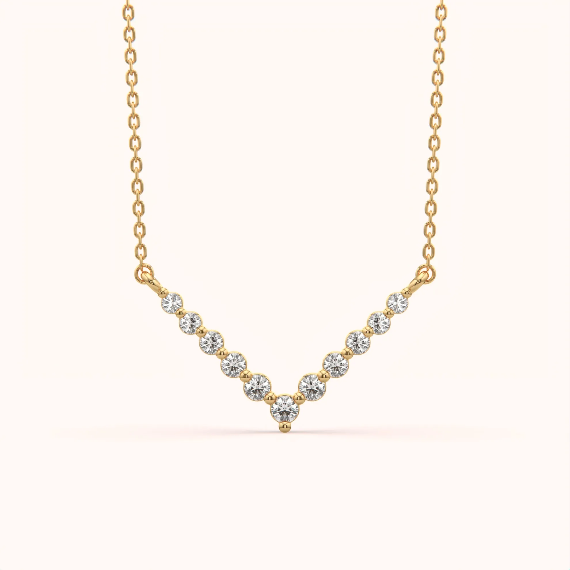Sophisticated V-Shaped Diamond Necklace