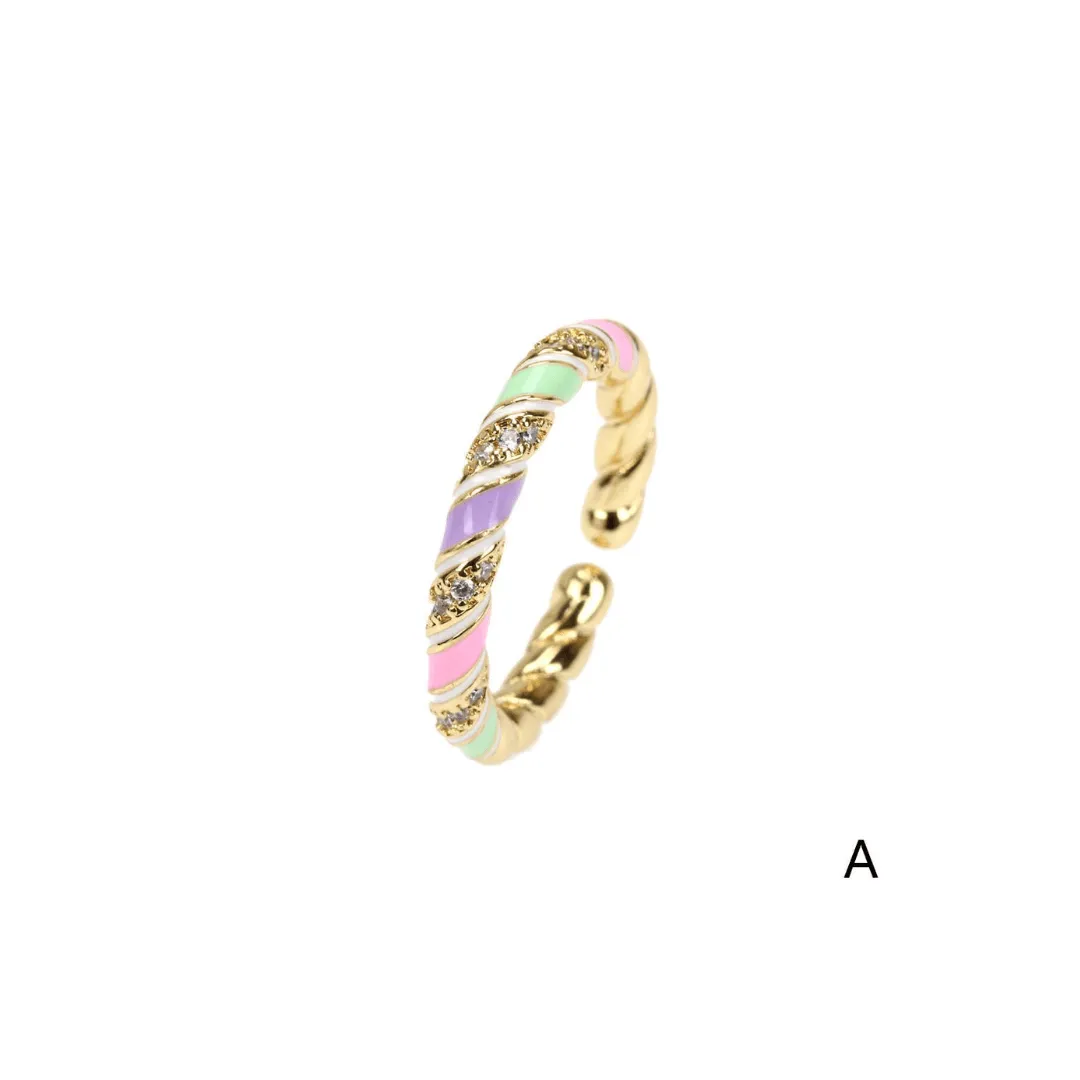 Stackable 14K Gold Plated Brass Rings | Trendy Stackable Rings | Adjustable 14K Gold Ring