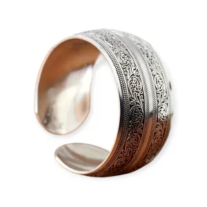 Stainless Steel Boho Wide Cuff Bangle
