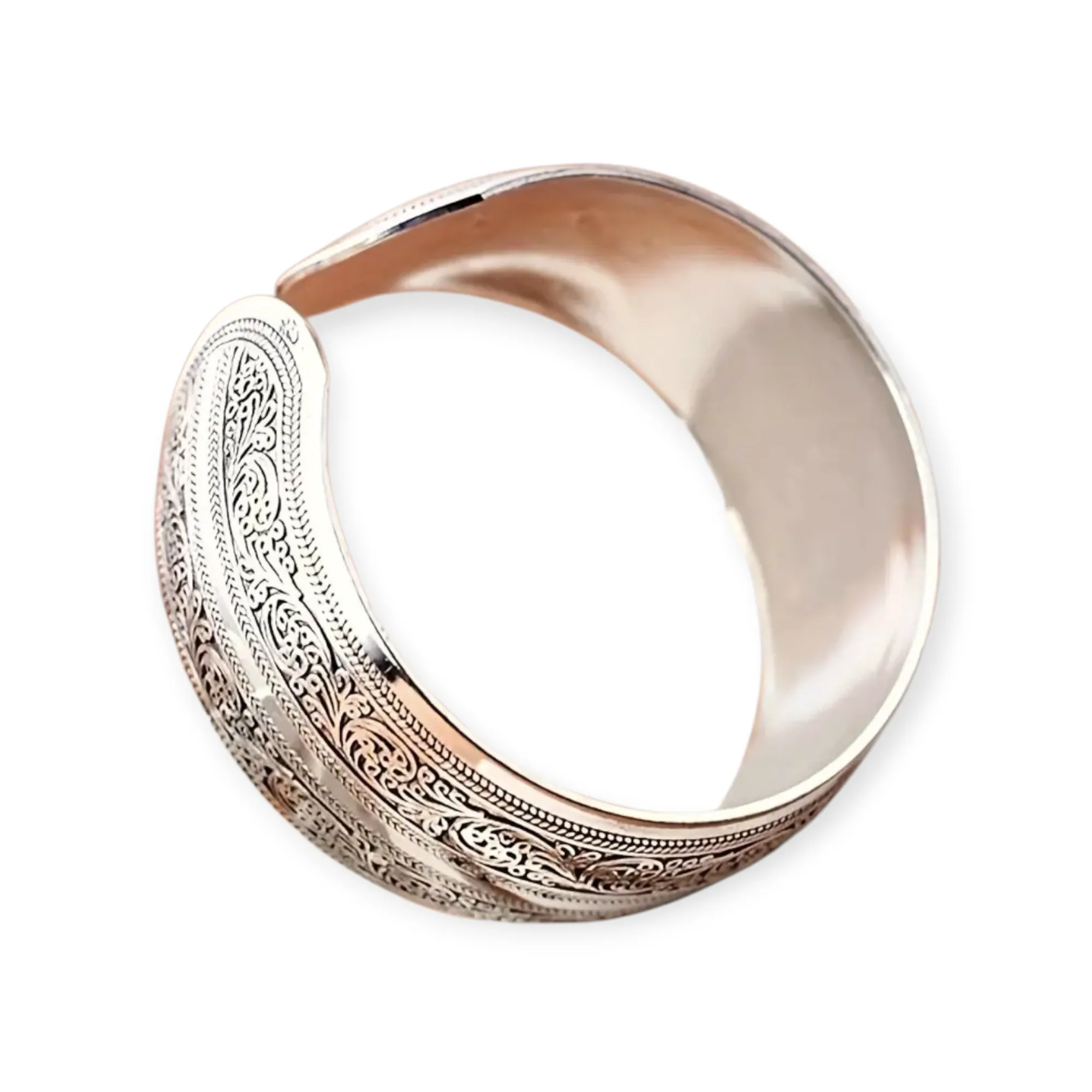 Stainless Steel Boho Wide Cuff Bangle