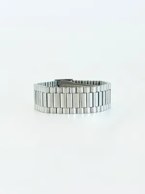 Stainless Steel Thick Wide Watch Style Bracelet