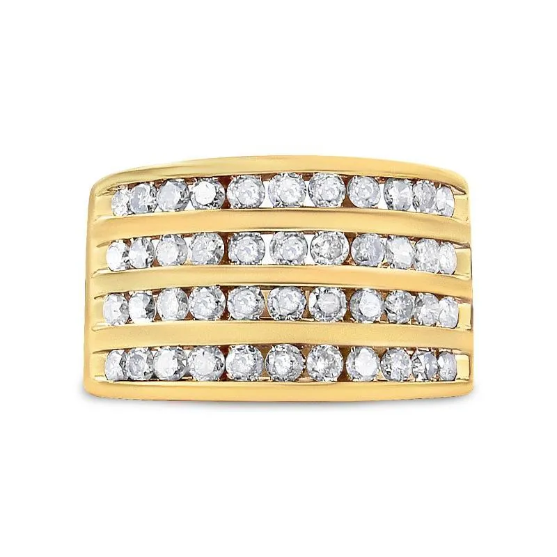 Sterling Silver 1 1/2 Cttw Diamond 4 Row