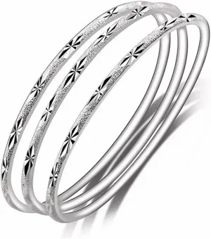 Sterling Silver Bangle Bracelets for Women,Fashion Jewelry Simple Adjustable 925 Silver Cuff Bangles for Women Mom Wife Valentine Mothers Day Gift