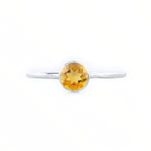 Sterling Silver Citrine Stacking Ring