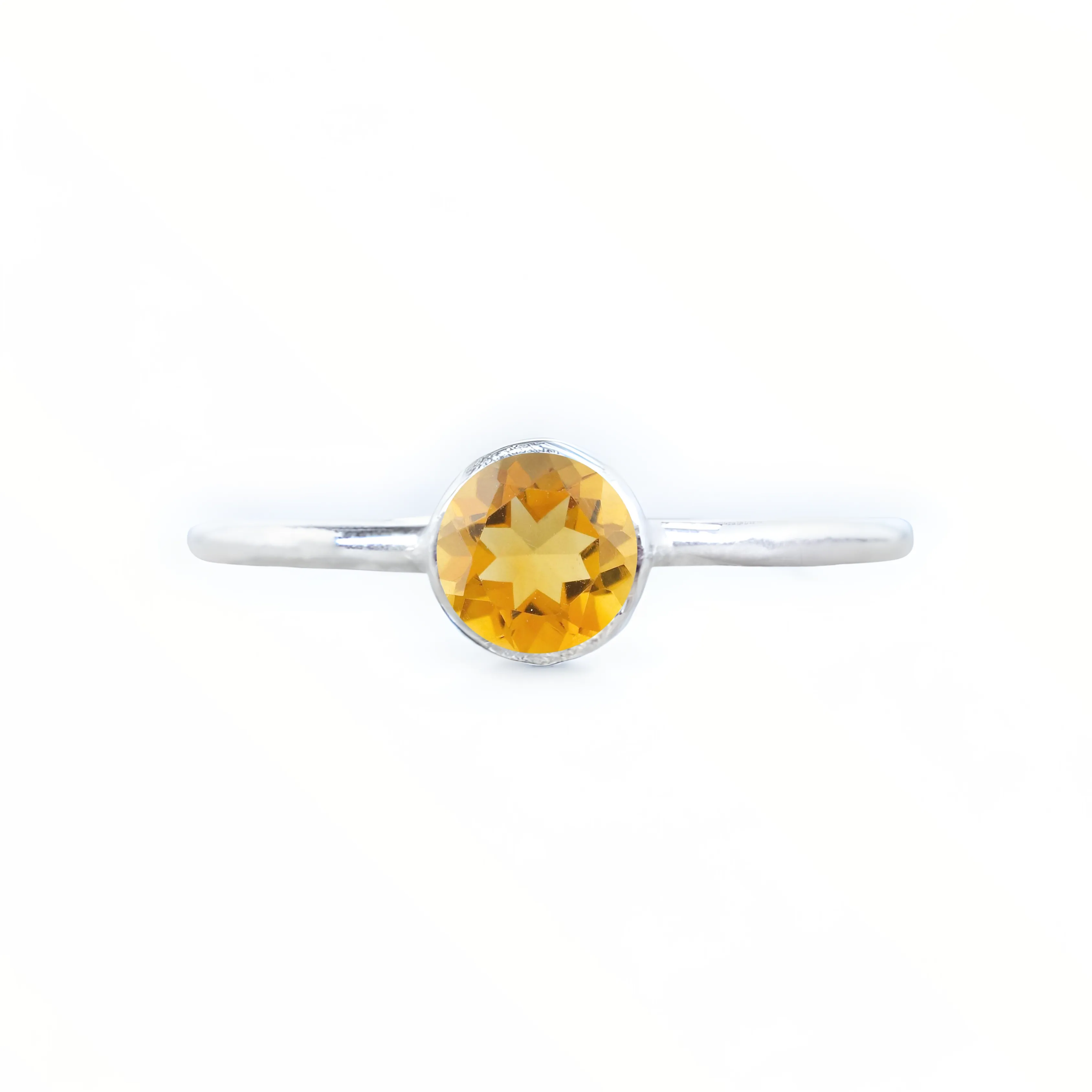 Sterling Silver Citrine Stacking Ring