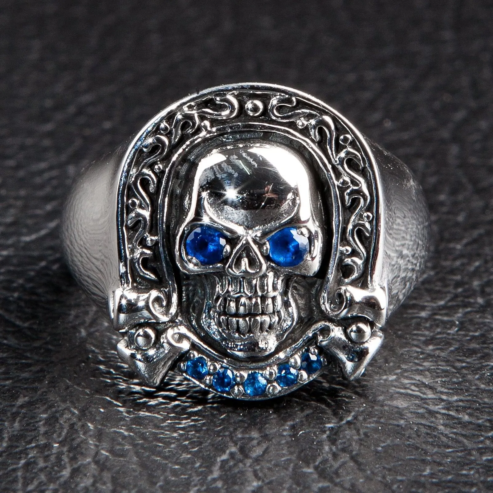 Sterling Silver Designer Rider Skull Ring