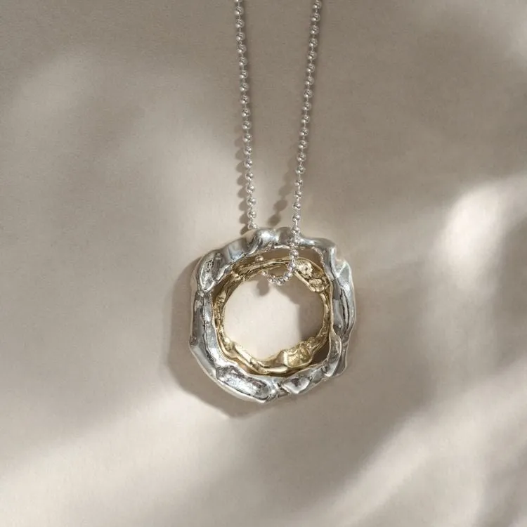 Sterling Silver Halo Necklace - Medium