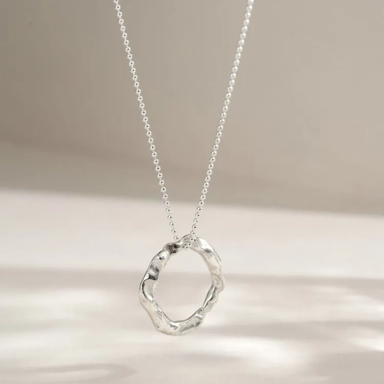 Sterling Silver Halo Necklace - Medium