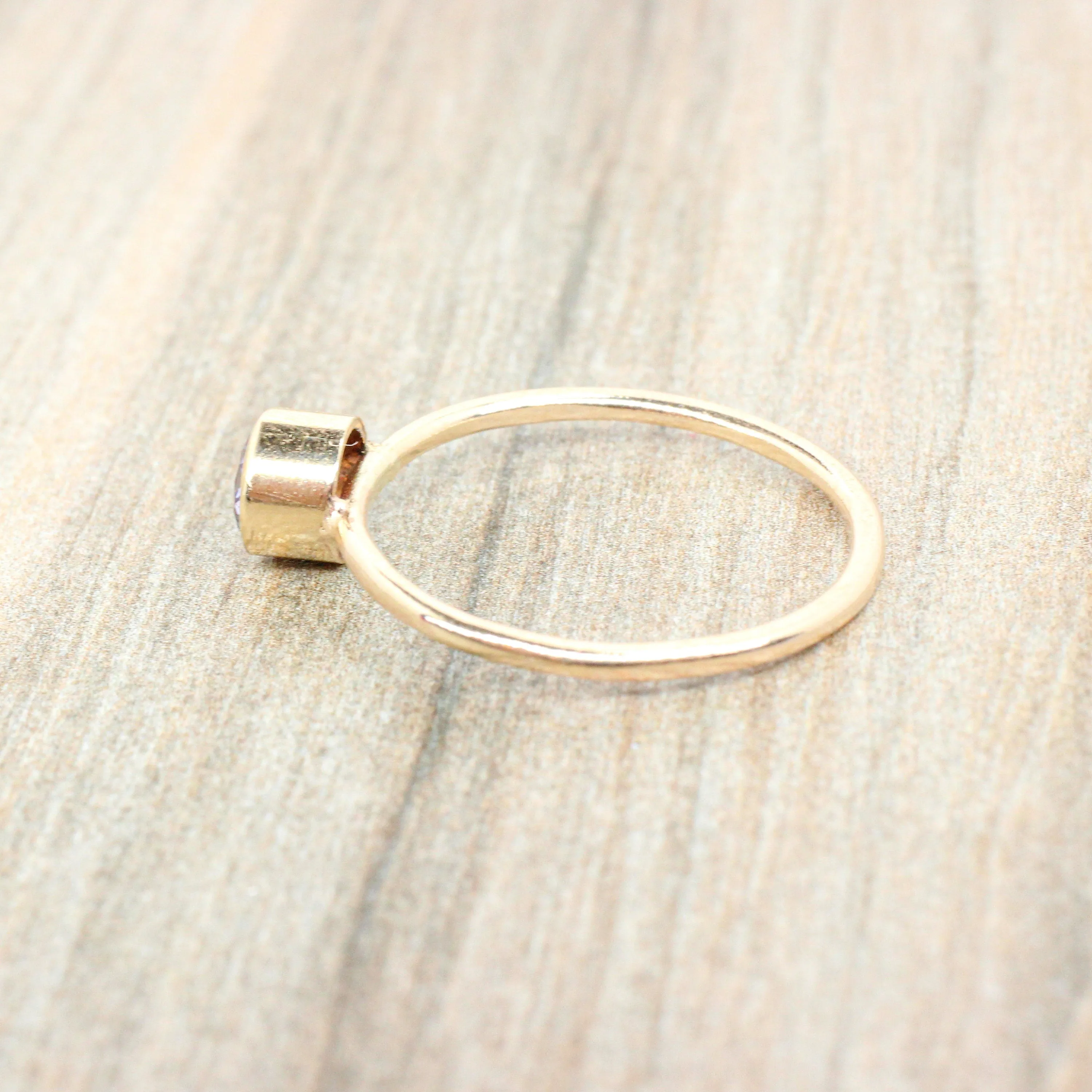 Sterling Silver Lab Blue Zircon Stacking Ring