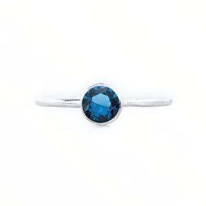 Sterling Silver Lab Blue Zircon Stacking Ring