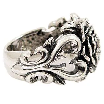 Sterling Silver Red Garnet Rose Ring