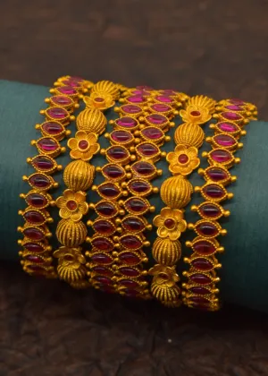 STYLISH PINK STONE BANGLES