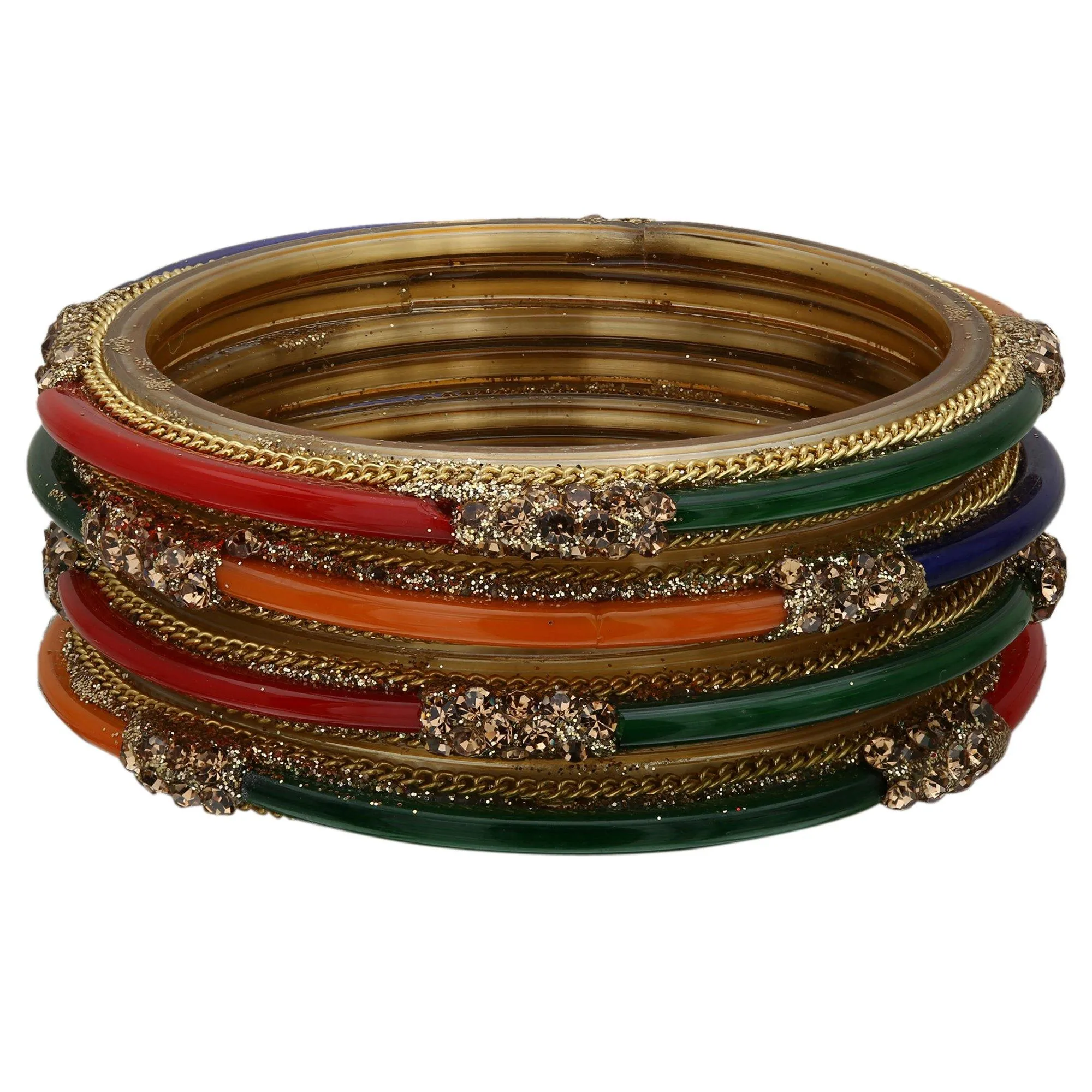 Sukriti Designer Handmade Glossy Glass Bangles for Women – Set of 4