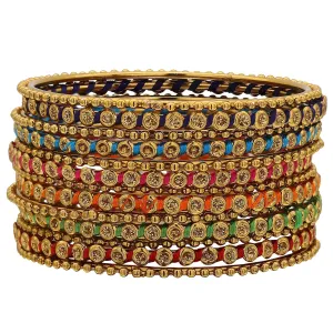 Sukriti Indian Designer Stylish Silk Thread Bracelet Bangle Jewelry for Girls & Women - Set of 13