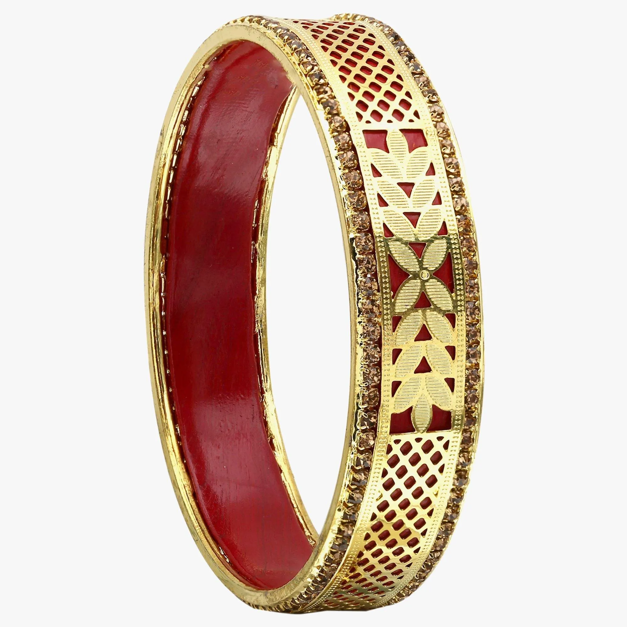 Sukriti Rajasthani Beautiful Golden Brass carved Lac Bangles for Women – Set of 2