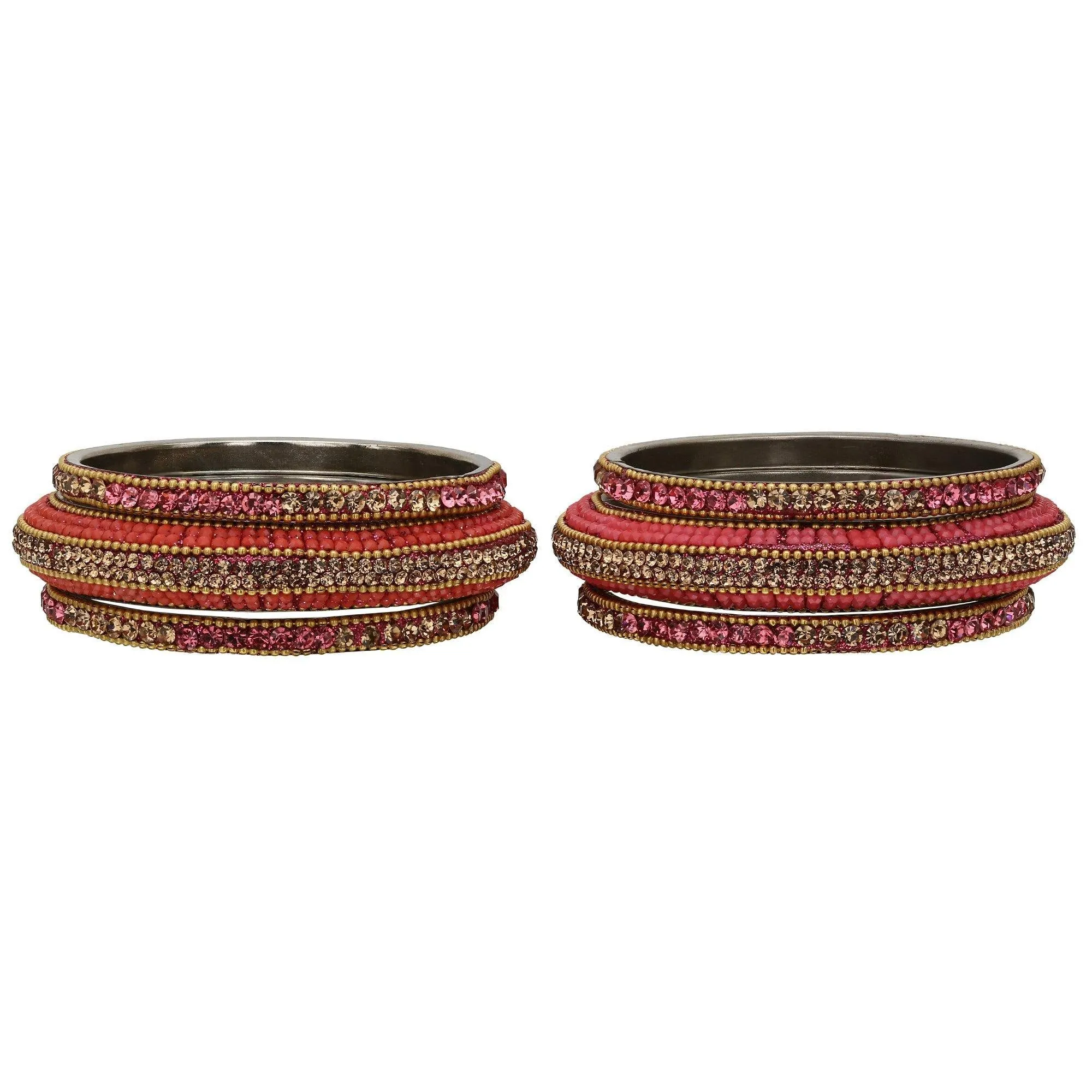 Sukriti Stylish Beads Brass Bangle Set for Girls & Women – Set of 6
