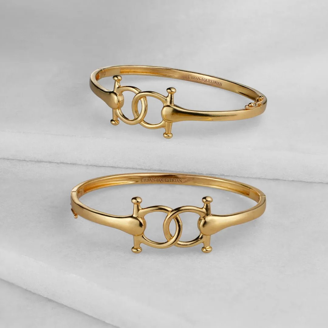 Talisman - Stylized Horse Bit and 14K Gold on Sterling Silver Ring