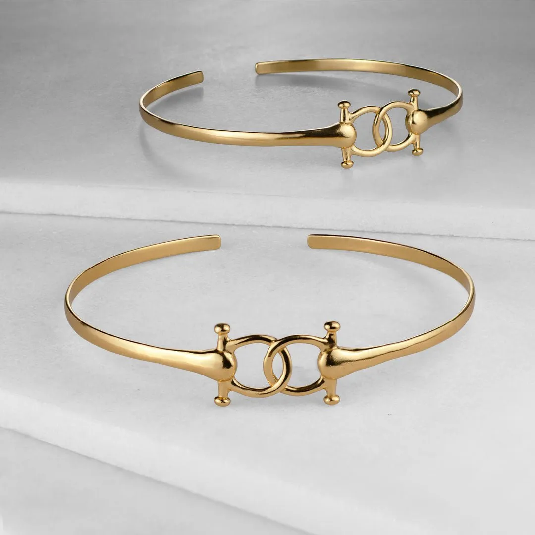 Talisman - Stylized Horse Bit and 14K Gold on Sterling Silver Ring