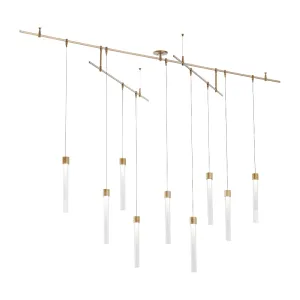 Tech 700LNG9 Mini Linger 9-lt 96" LED Chandelier with Surface Canopy