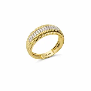 Textured Pavé Diamond Ring