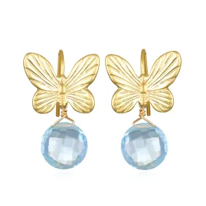 The Papillon Blue Topaz Crystal Butterfly Earrings