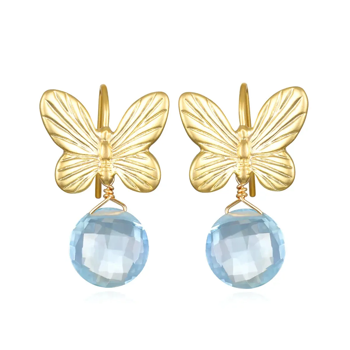 The Papillon Blue Topaz Crystal Butterfly Earrings