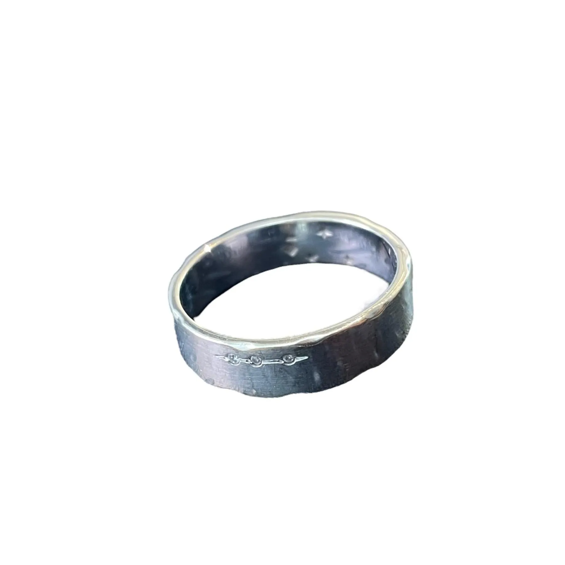 Three-Natural Diamond Men's Band - 18K White Gold