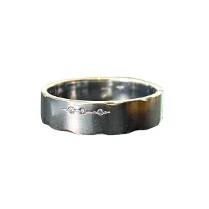 Three-Natural Diamond Men's Band - 18K White Gold