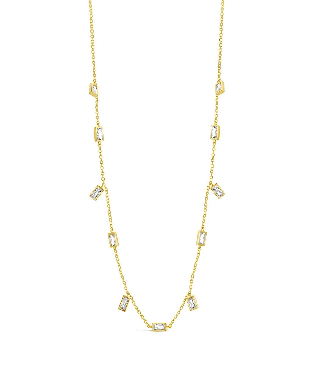 Tori Stationed Bezel CZ Charm Necklace