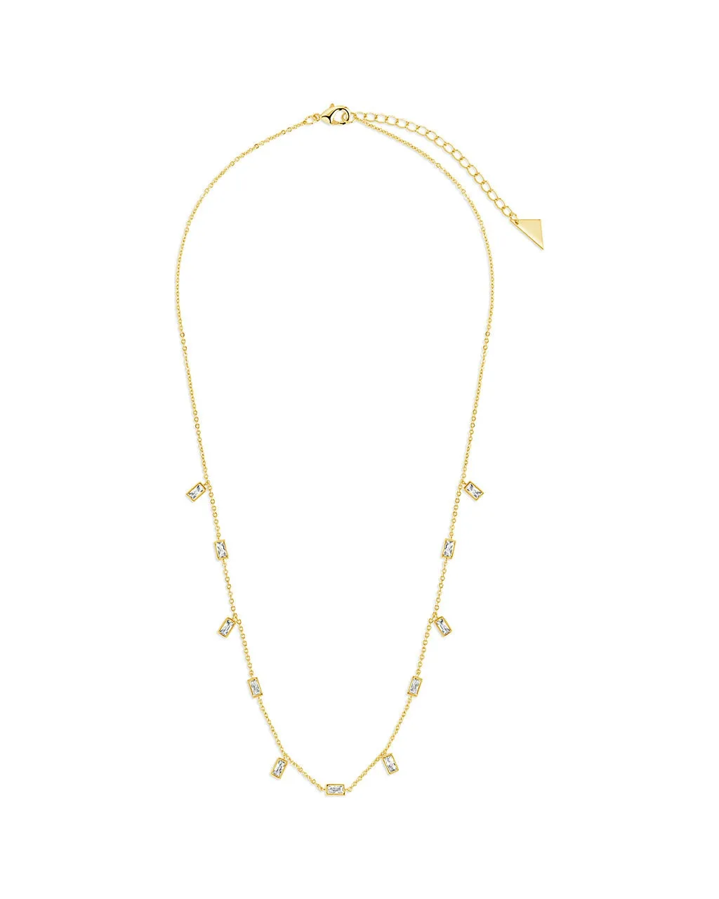 Tori Stationed Bezel CZ Charm Necklace