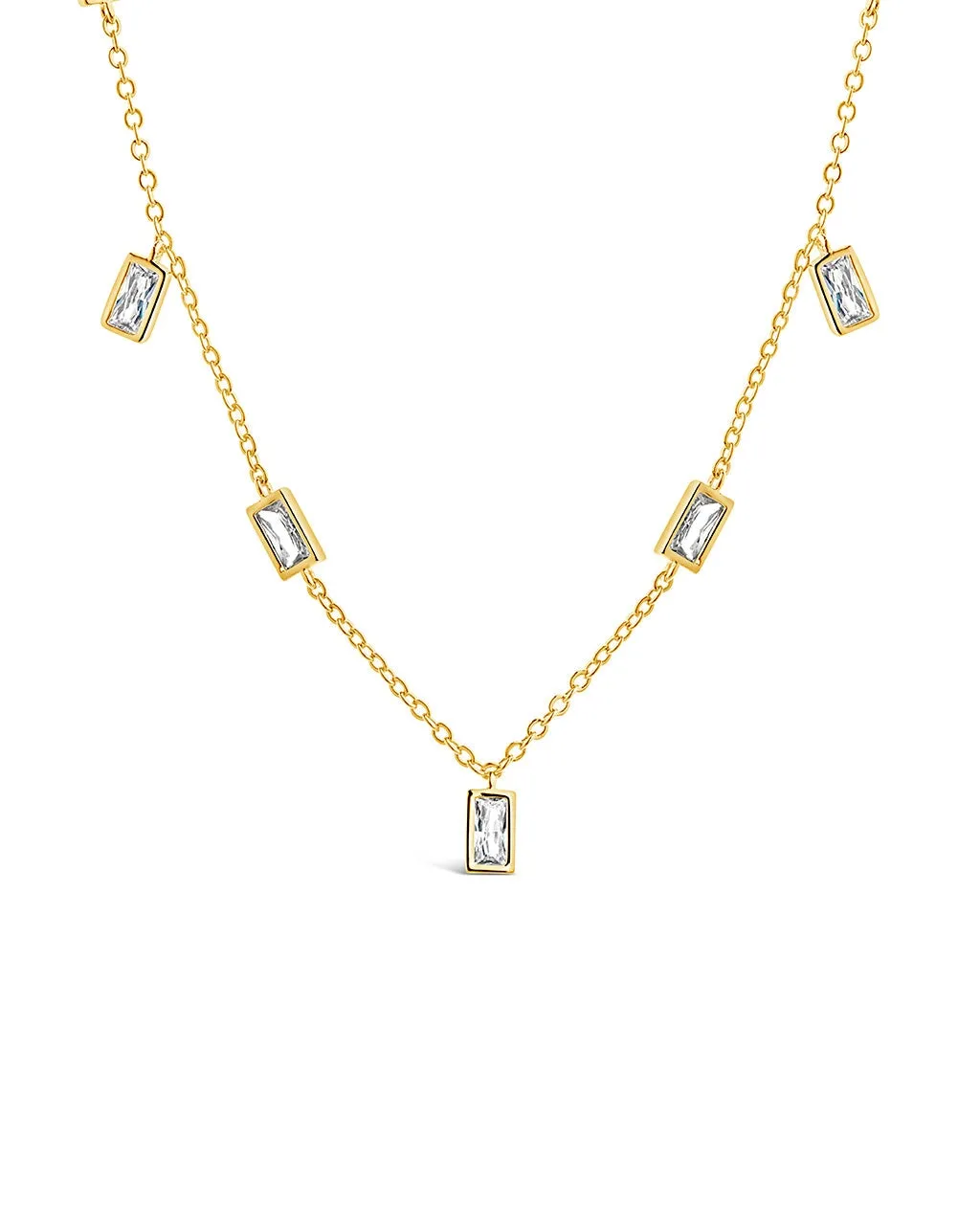 Tori Stationed Bezel CZ Charm Necklace